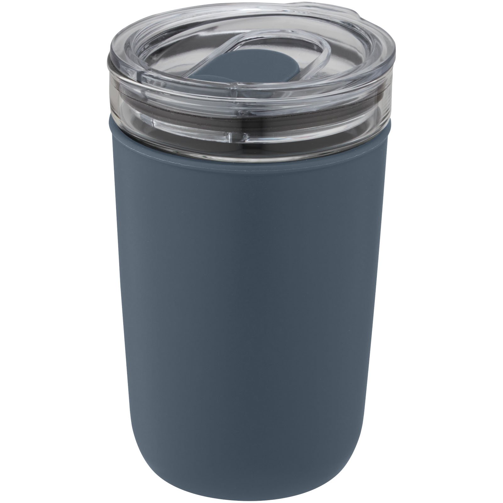 Vaso de vidrio de 420 ml con pared exterior de plástico reciclado  para personalizar con logo - Imagen 2