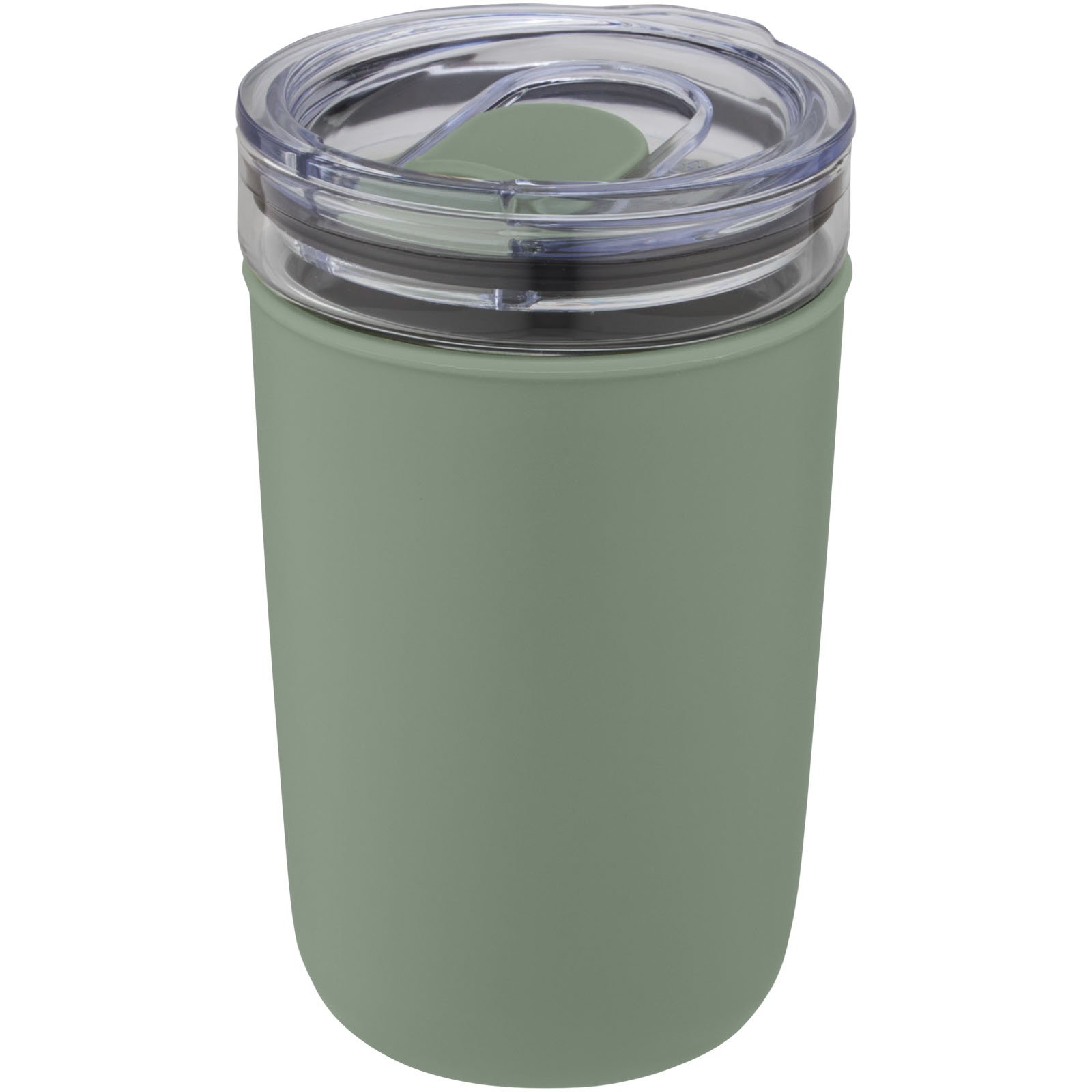 Vaso de vidrio de 420 ml con pared exterior de plástico reciclado  para personalizar con logo - Imagen 3
