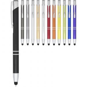 Bolígrafo con stylus de aluminio Moneta (tinta azul)