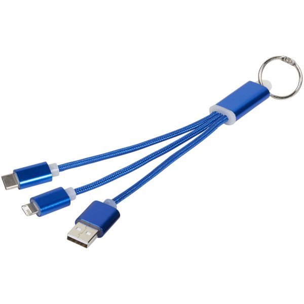 Cable de carga 3 en 1 con llavero  para personalizar con logo - Imagen 3
