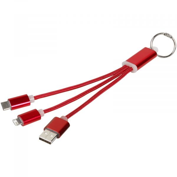 Cable de carga 3 en 1 con llavero  para personalizar con logo - Imagen 4