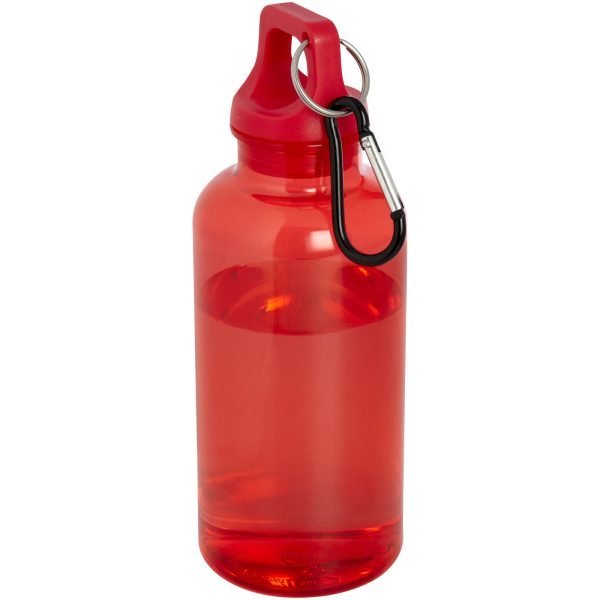 Bidón de 400 ml de plástico reciclado con mosquetón y certificación RCS  para personalizar con logo - Imagen 2