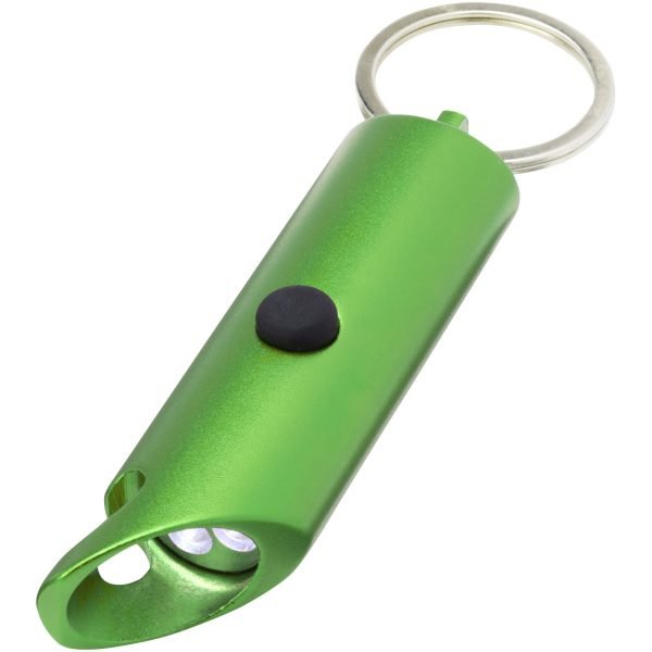 Luz LED IPX de aluminio reciclado y abrebotellas con llavero  para personalizar con logo - Imagen 3