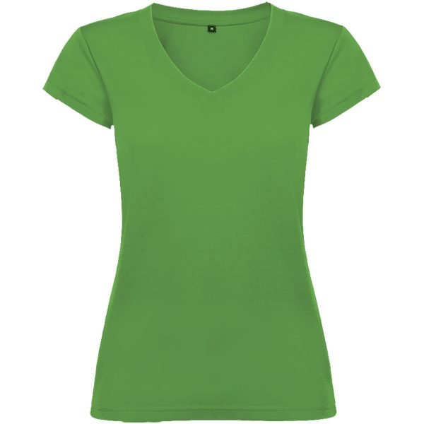 Camiseta de cuello de pico de manga corta para mujer  para personalizar con logo - Imagen 6
