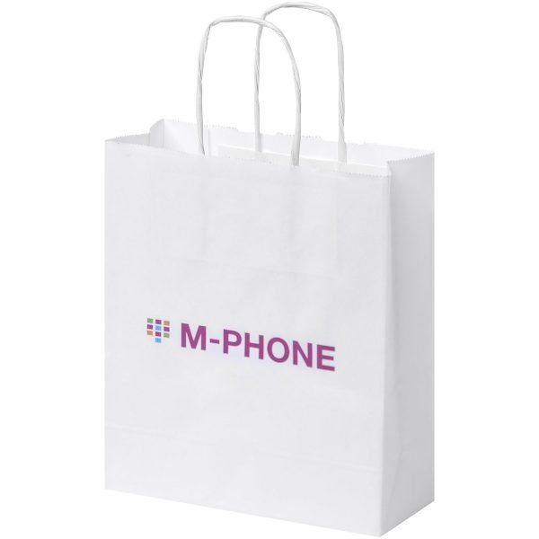 Bolsa de papel kraft 80 g/m2 con asas retorcidas