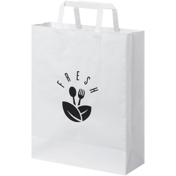 Bolsa de papel kraft 80-90 g/m2 con asas planas