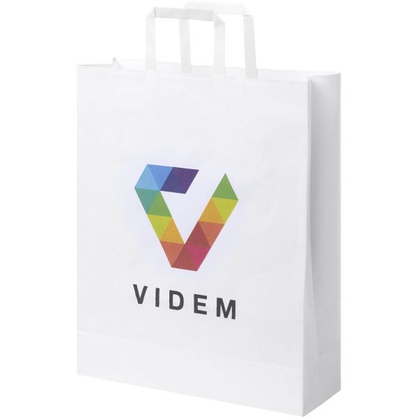 Bolsa de papel kraft 80-90 g/m2 con asas planas