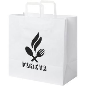 Bolsa de papel kraft 80-90 g/m2 con asas planas