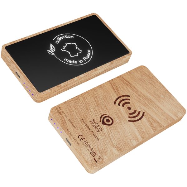 Batería externa inalámbrica de madera de 5000 mAh "SCX.design P34"