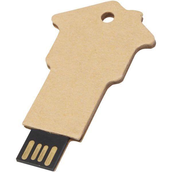 Memoria USB 2.0 de papel reciclado en forma de casa para personalizar con logo - Imagen 4