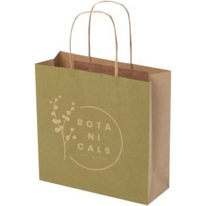 Bolsa de papel kraft 120 g/m2 con asas de papel retorcido