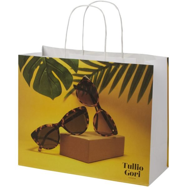 Bolsa de papel kraft 120 g/m2 con asas de papel retorcido