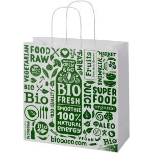 Bolsa de papel kraft 120 g/m2 con asas de papel retorcido