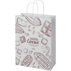 Bolsa de papel kraft 120 g/m2 con asas de papel retorcido