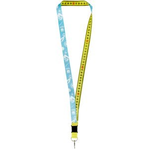 Isla lanyard de 1 metro en PET reciclado con sublimación con cierre de seguridad