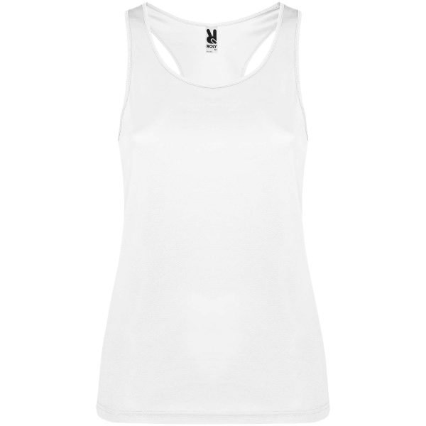 Camiseta deportiva sin mangas para mujer  para personalizar con logo - Imagen 2