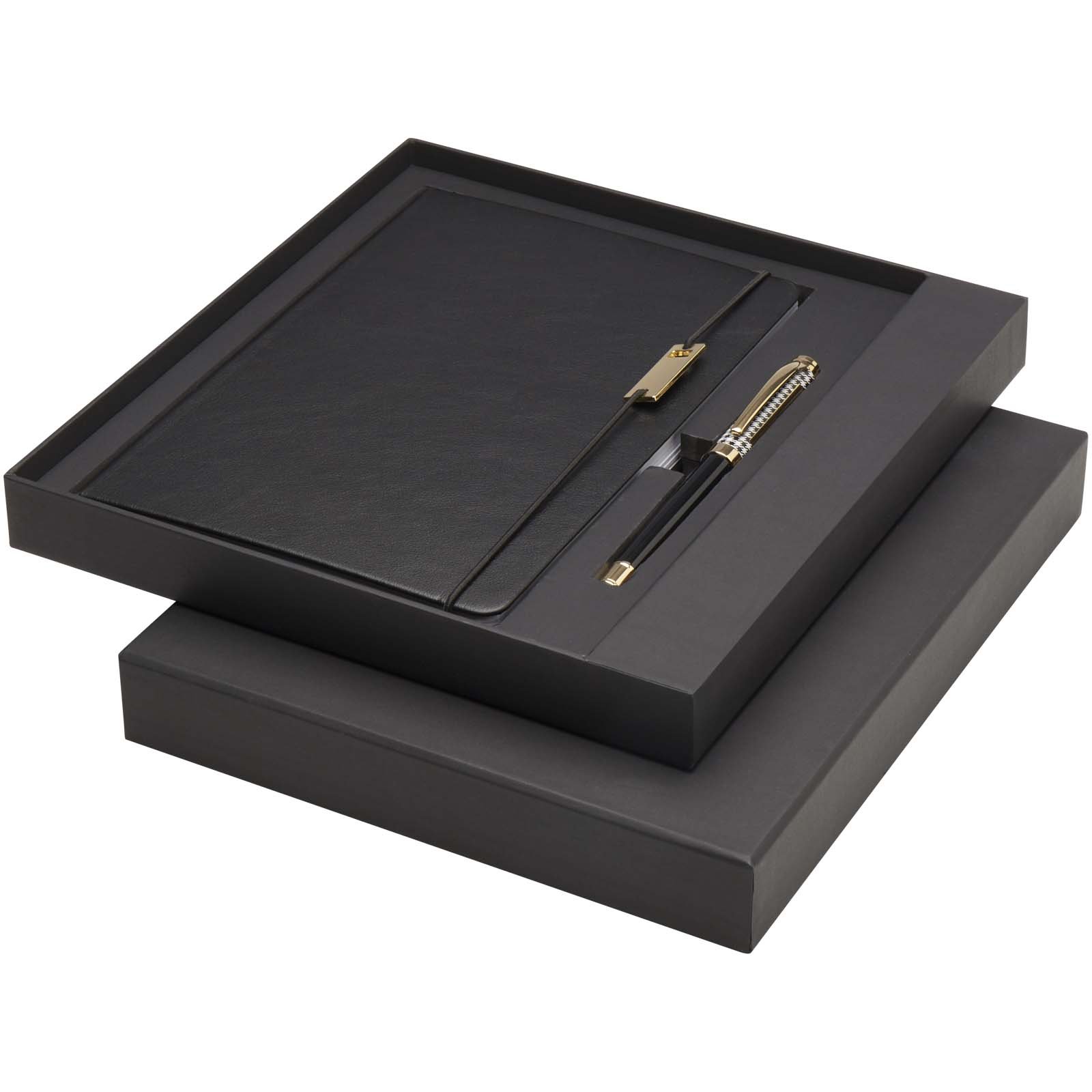 Set de libreta A5 con rollerball para personalizar con logo - Imagen 2