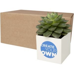 Maceta de aluminio con planta