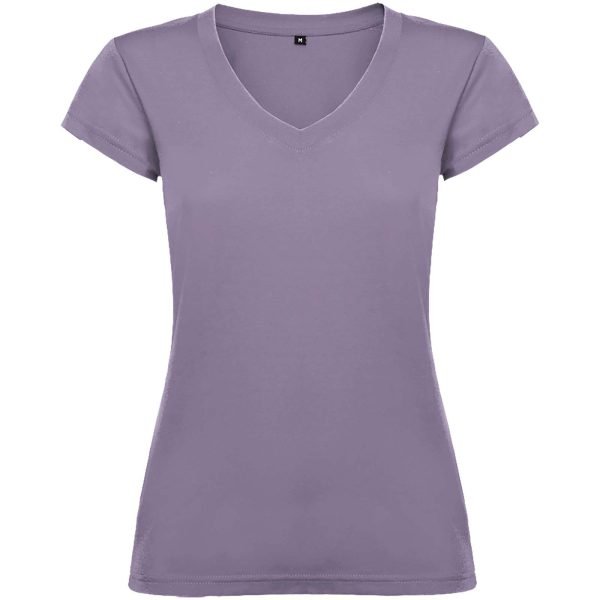Camiseta de cuello de pico de manga corta para mujer  para personalizar con logo - Imagen 9