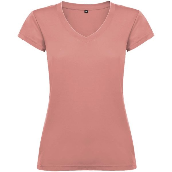 Camiseta de cuello de pico de manga corta para mujer  para personalizar con logo - Imagen 10