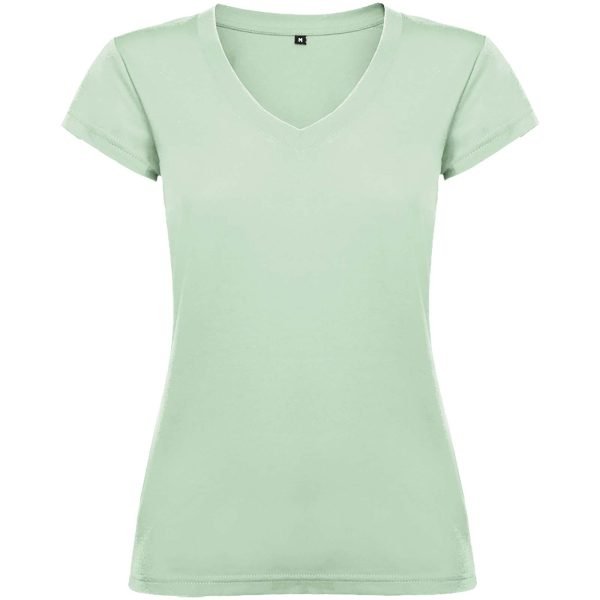 Camiseta de cuello de pico de manga corta para mujer  para personalizar con logo - Imagen 11