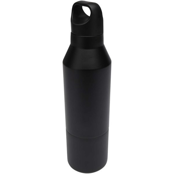 Botella isotérmica de acero inoxidable reciclado de 600 ml con certificado RCS y vaso de 300 ml  para personalizar con logo - Imagen 2