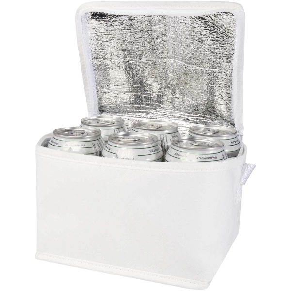 Bolsa isotérmica para 6 latas no tejida de material reciclado GRS de 4 l "Spectrum"