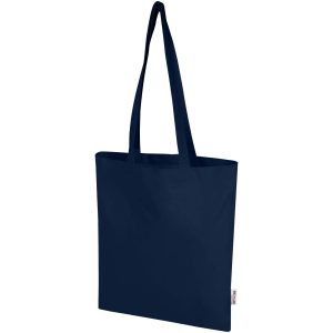 Bolsa Tote de 7 L de algodón reciclado de 140 g/m² con certificado GRS "Madras Blend"