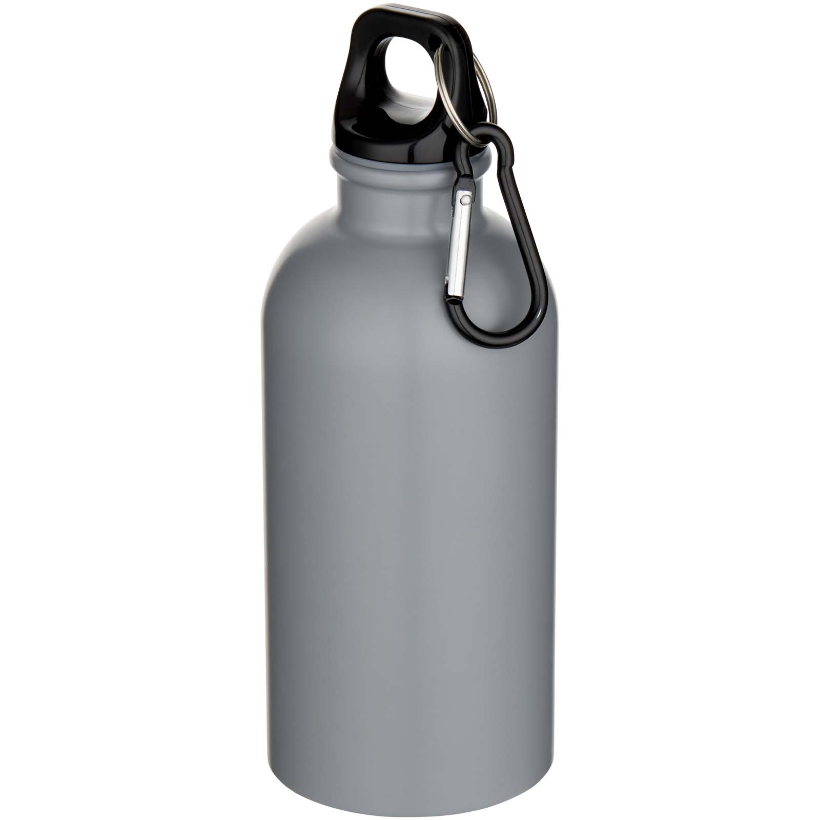 Botella de 400 ml de acero inoxidable mate con certificado RCS de una sola pared con mosquetón Oregon para personalizar con logo - Imagen 4