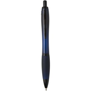 Bolígrafo de plástico reciclado con adornos negros (tinta negra) "Nash"