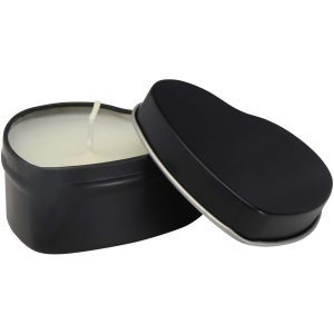 Vela con forma de corazón y aroma de vainilla en caja metálica "Blissful"
