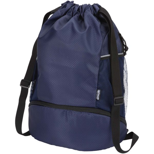 Bolsa deportiva de 18 L con cordón y compartimento inferior de material reciclado con certificado GRS  para personalizar con logo - Imagen 2