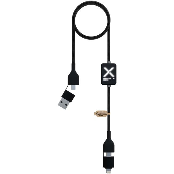 Cable de carga con interruptor de 60 W y logotipo retroiluminado "SCX.design C32"
