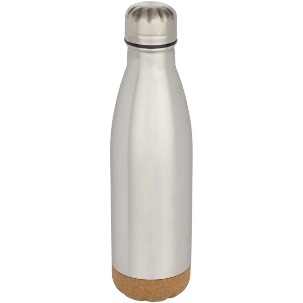Botella de 500 ml de acero inoxidable con aislamiento y doble pared con detalles de corcho  para personalizar con logo - Imagen 6
