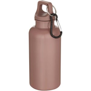 Botella de 400 ml de color liso de plástico reciclado con certificado RCS y mosquetón Oregon
