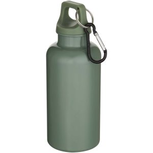 Botella de 400 ml de color liso de plástico reciclado con certificado RCS y mosquetón Oregon