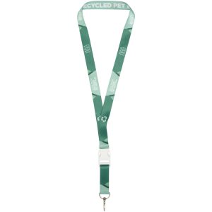 Bucks lanyard en sublimación de PET reciclado con hebilla de seguridad desmontable