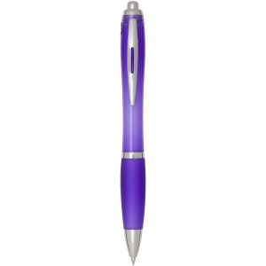 Bolígrafo de plástico reciclado con certificado RCS y cuerpo y empuñadura de color (tinta azul) "Nash"