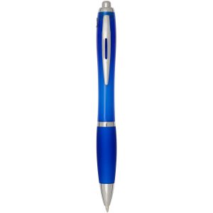Bolígrafo de plástico reciclado con certificado RCS y cuerpo y empuñadura de color (tinta azul) Nash