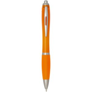 Bolígrafo de plástico reciclado con certificado RCS y cuerpo y empuñadura de color (tinta negra) Nash