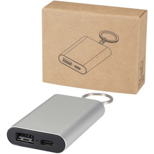 Batería externa de aluminio reciclado de 2000 mAh con llavero "Arcturus"