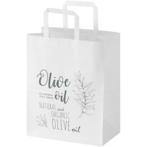 Bolsa de papel de 80 g/m2 con asas planas - 25 x 15 x 32 cm Kraft
