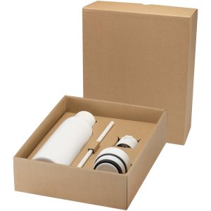 Botella de 650 ml de acero inoxidable reciclado con certificado RCS de doble pared con 3 tapas Iluminate