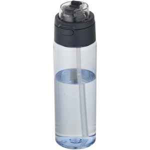 Botella de agua Theron de 700 ml de plástico reciclado RCS con tapa de doble función y pajita abatible