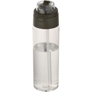 Botella de agua Theron de 700 ml de plástico reciclado RCS con tapa de doble función y pajita abatible
