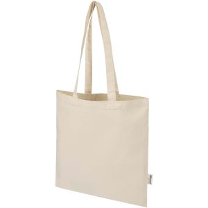 Bolsa Tote de 7 L de algodón reciclado de 140 g/m² con certificado GRS Madras Blend