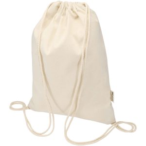 Bolsa de 5 L con cordón de algodón reciclado de 140 g/m² con certificado GRS Oregon Blend