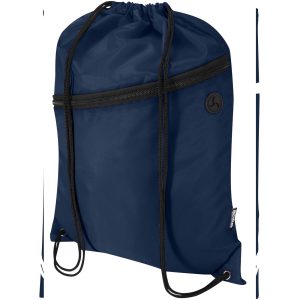 Bolsa con cordón Oriole de RPET con bolsillo frontal con cremallera
