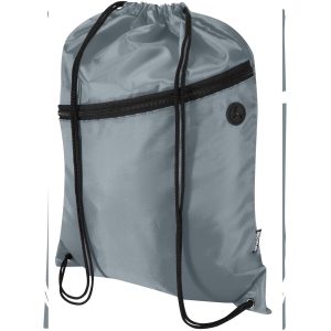 Bolsa con cordón Oriole de RPET con bolsillo frontal con cremallera