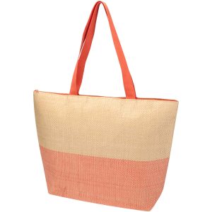 Bolso tote grande de papel de paja Rhythm con cremallera